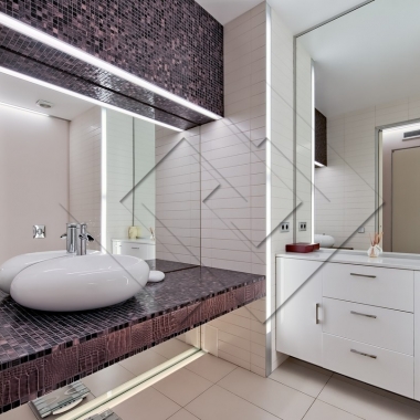 Капитальный евроремонт ванной комнаты в стиле хай-тек