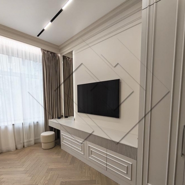 Минимализм в спальне тв зона